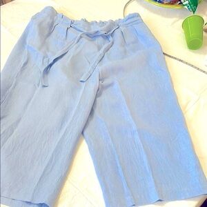 Light Blue Wide Leg  Linen Pants MARC NEW YORK